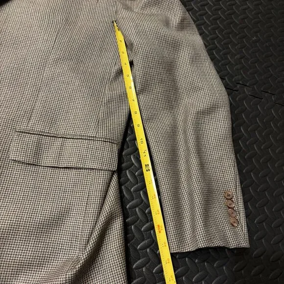 Vtg Ralph Lauren Sport Dillard’s Coat Blazer Brown Tweed Mens 48L Silk Wool Blnd